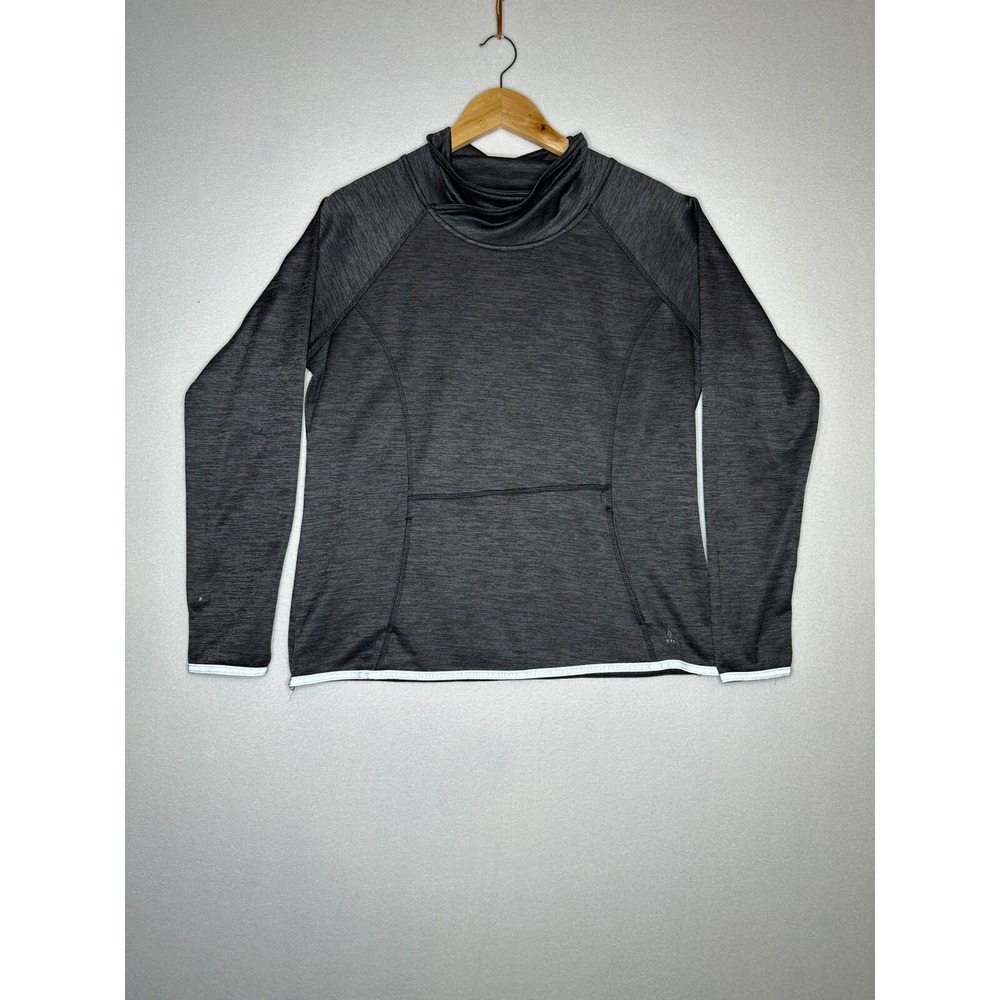 RBX Black Athletic Sweatshirt Womens Large Cowl Neck Pullover Space Dye Active